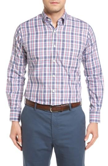 Men's Peter Millar Regular Fit Ravine Plaid Sport Shirt - Blue