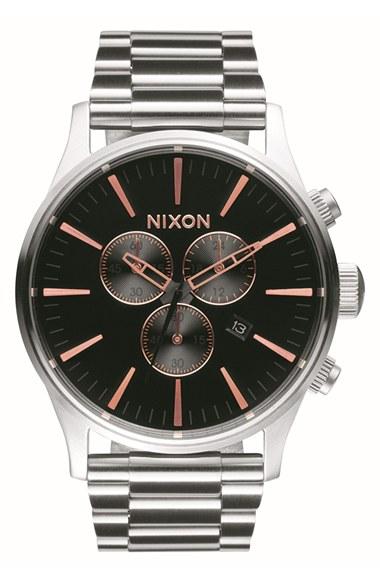 Women's Nixon 'sentry' Chronograph Bracelet Watch, 42mm