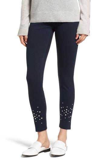 Women's Lysse Beaded Ankle Denim Leggings - Blue