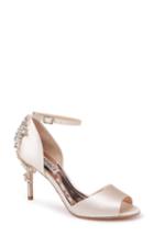 Women's Badgley Mischka Vienna Crystal Embellished Ankle Strap Pump .5 M - White