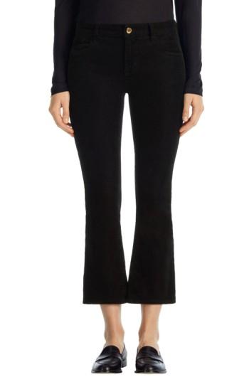 Women's J Brand 'selena' Crop Bootcut Corduroy Pants - Black