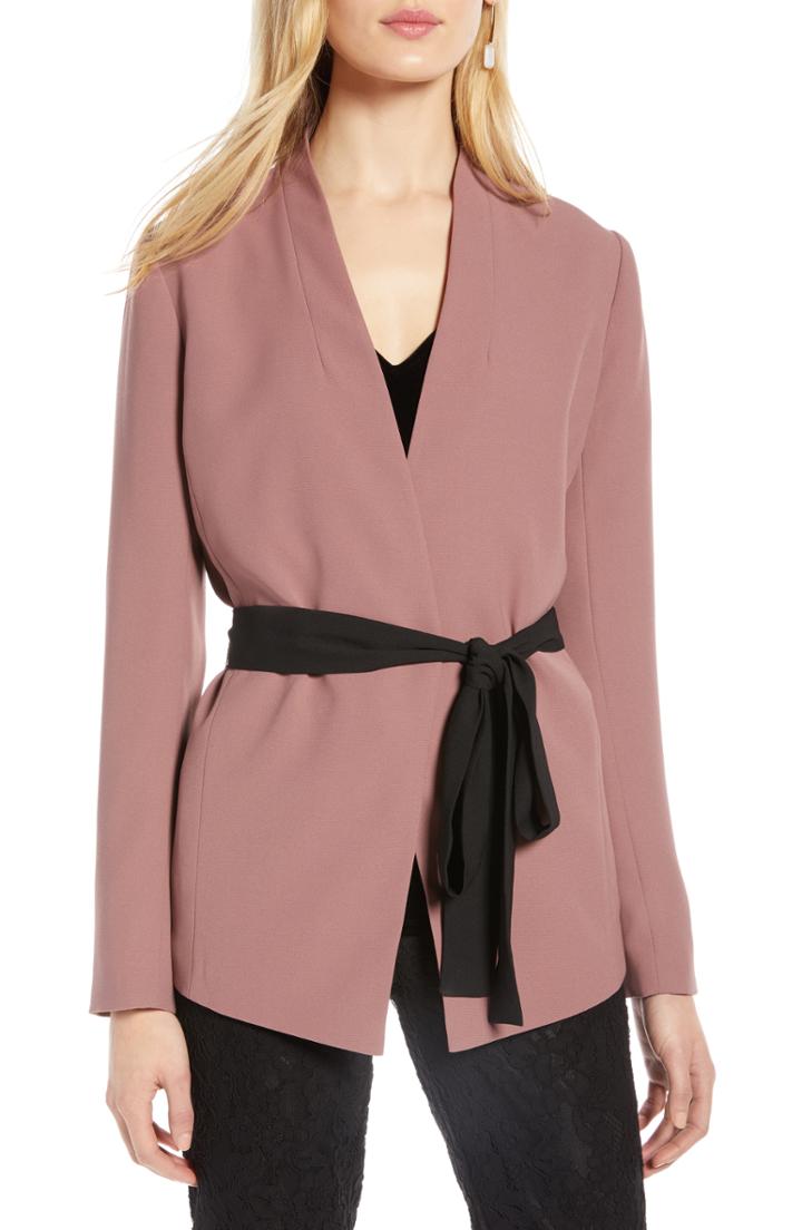 Women's Halogen Tie Waist Jacket - Purple