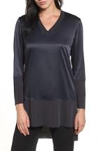 Women's Ming Wang Mixed Media High/low Tunic - Black