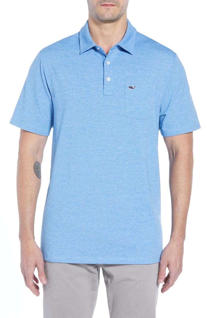 Men's Vineyard Vines Edgartown Polo Shirt, Size - Blue