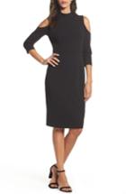 Women's Adrianna Papell Cold Shoulder Sheath Dress - Black