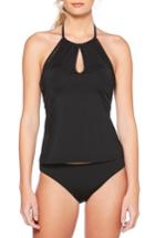 Women's Laundry By Shelli Segal High Neck Tankini Top - Black