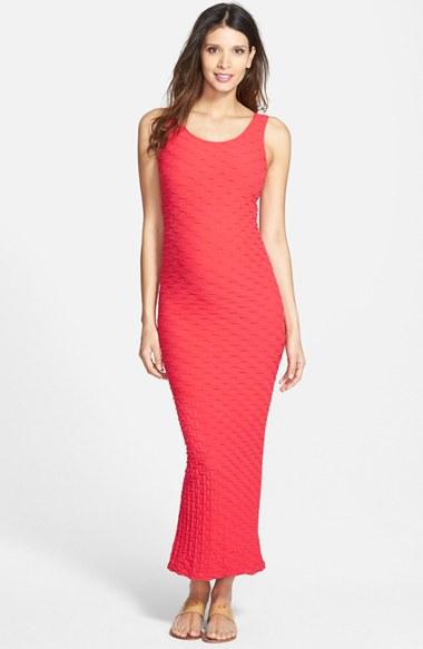 Women's Tees By Tina 'lattice' Maxi Maternity Dress, Size - Coral