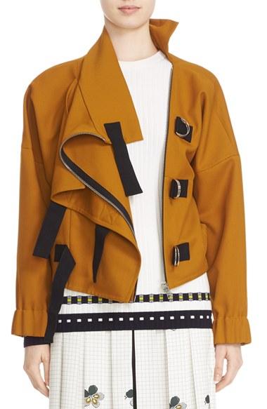 Women's Victoria Beckham Twill Shine Drape Jacket