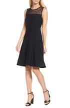 Women's Eliza J Illusion Yoke Fit & Flare Dress