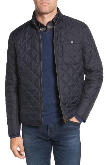 Men's Barbour Pod Slim Fit Water Resistant Quilted Jacket - Blue