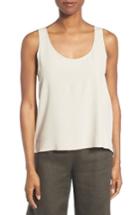 Women's Eileen Fisher Crinkled Crepe Tencel Blend Tank - Grey