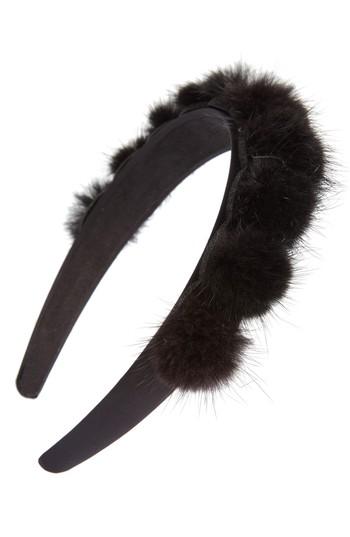 Tasha Genuine Mink Pom Headband