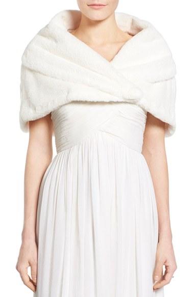 Women's Candela Faux Fur Wrap - Ivory