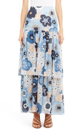 Women's Chloe Floral Print Tiered Maxi Skirt