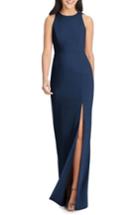 Women's Dessy Collection Sleeveless Crepe Gown - Blue