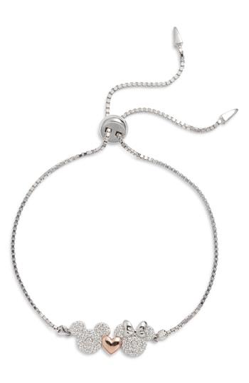 Women's Disney Mickey & Minnie Mouse Two-tone Crystal Bracelet