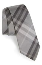 Men's Burberry 'manston' Check Silk Tie, Size - Grey