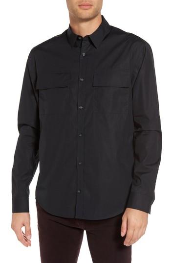 Men's Vince Military Flap Pocket Sport Shirt - Black
