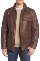 Men's Marc New York Bakers Calfskin Leather Jacket - Brown