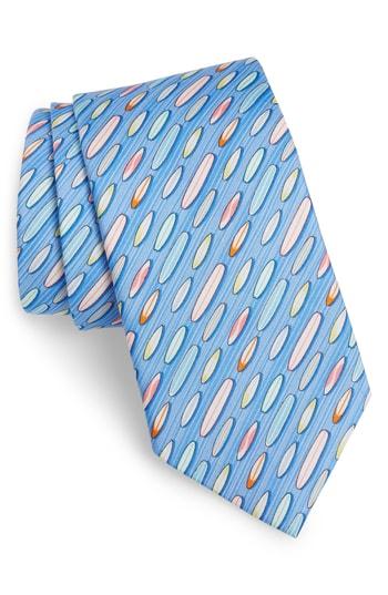 Men's Vineyard Vines Surfboards Silk Tie, Size - Blue