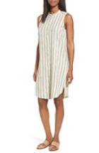 Women's Eileen Fisher Stripe Cotton & Linen Shift Dress