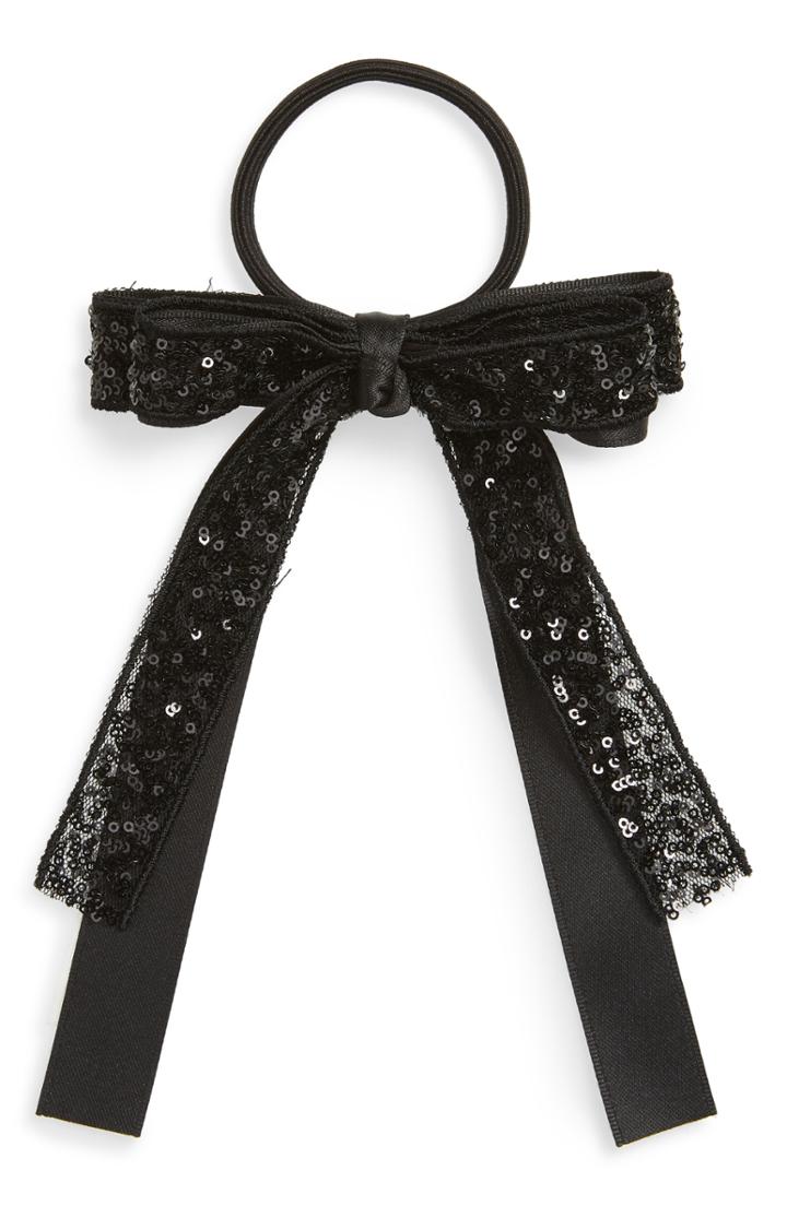 Cara Sequin Bow Ponytail Holder
