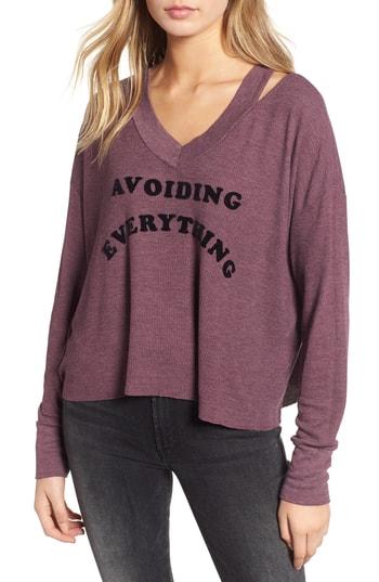 Women's Wildfox Hayley - Avoiding Everything Top - Purple