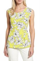 Women's Chaus Tropical Floral Side Pleat Top