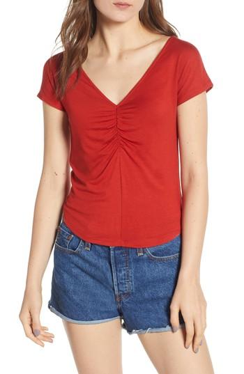 Women's Socialite Cinch Front Tee - Red