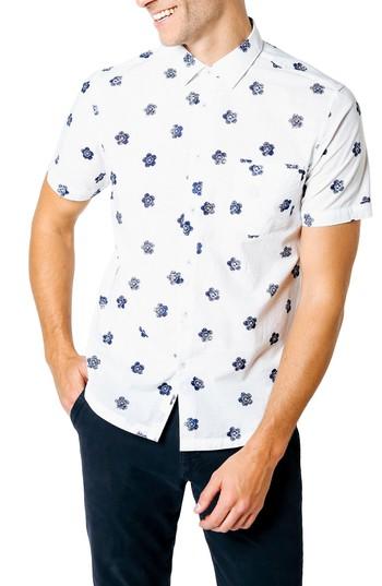 Men's Good Man Brand Trim Fit Tokyo Flower Sport Shirt - Blue
