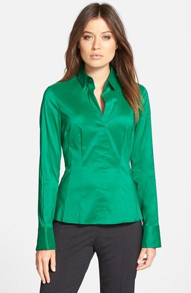 Women's Boss 'bashina' Stretch Poplin Shirt