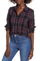 Women's Vans Meridian Boyfriend Fit Flannel Shirt - Black
