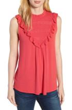 Women's Everleigh Lace Inset Tank Top - Coral