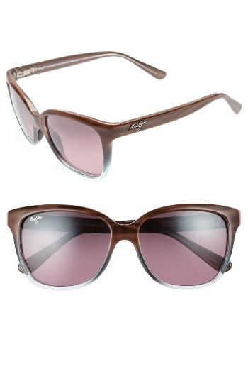 Women's Maui Jim Starfish 56mm Polarized Cat Eye Sunglasses - Sandstone/ Blue