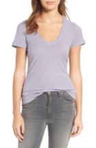 Women's James Perse Slub Cotton V-neck Tee - Purple
