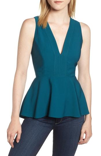 Women's Chelsea28 Back Zip Peplum Top - Blue/green