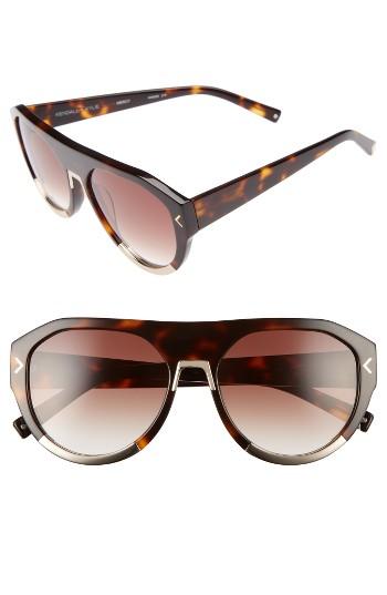 Women's Kendall + Kylie Mercy 55mm Aviator Sunglasses - Dark Demi/ Shiny Gold