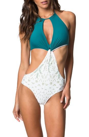 Women's O'neill X Natalie Off Duty Isadora One-piece Swimsuit - Blue/green