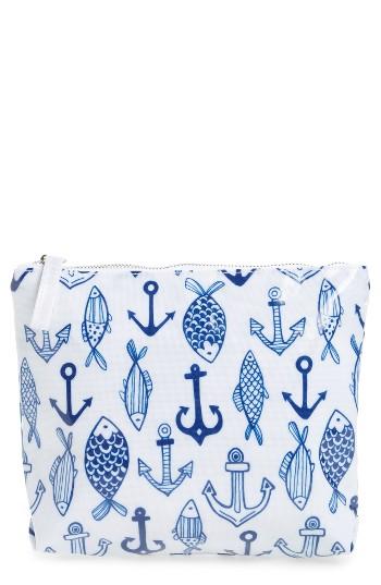 Ki-ele Coastal Living Print Pouch - Blue