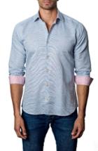 Men's Jared Lang Trim Fit Micro Grid Sport Shirt - Blue