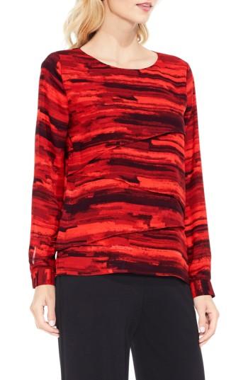 Women's Vince Camuto Muses Print Tiered Blouse - Red