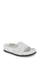 Women's Miu Miu Matelasse Slide Sandal Us / 35eu - Metallic