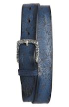 Men's Orciani Stain Perforated Leather Belt 0 Eu - Blue