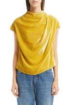 Women's Dries Van Noten Drape Velvet Top Us / 34 Fr - Yellow