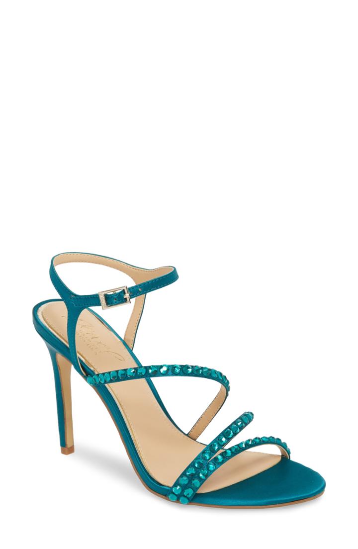 Women's Jewel Badgley Mischka Marimba Crystal Embellished Sandal .5 M - Green