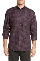 Men's Nordstrom Men's Shop Smartcare(tm) Regular Fit Plaid Sport Shirt, Size - Purple