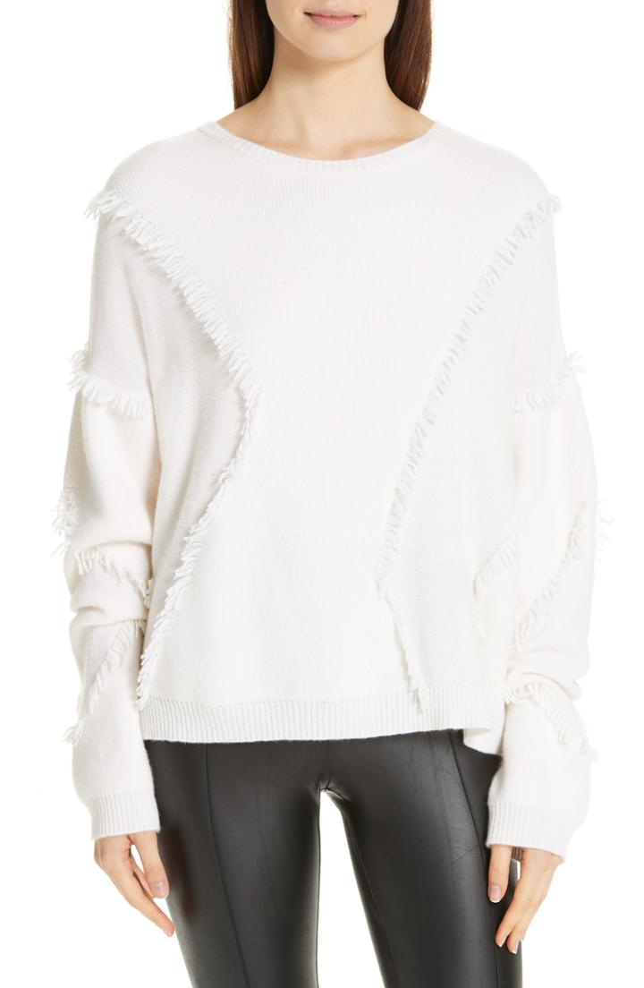 Women's Atm Anthony Thomas Melillo Fringe Detail Sweater - Ivory