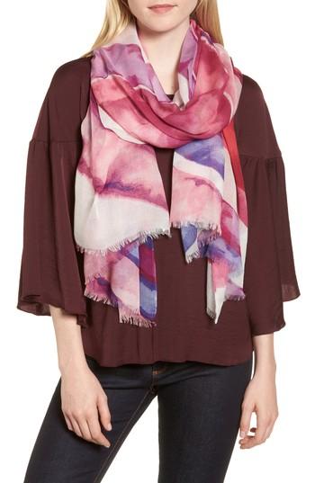 Women's Nordstrom Print Modal & Silk Scarf, Size - Pink