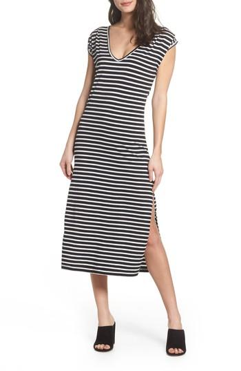 Women's Knot Sisters Solana Stripe Knit Midi Dress - Black