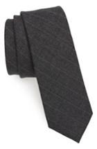Men's The Tie Bar Book Smart Stripe Wool Skinny Tie, Size - Grey